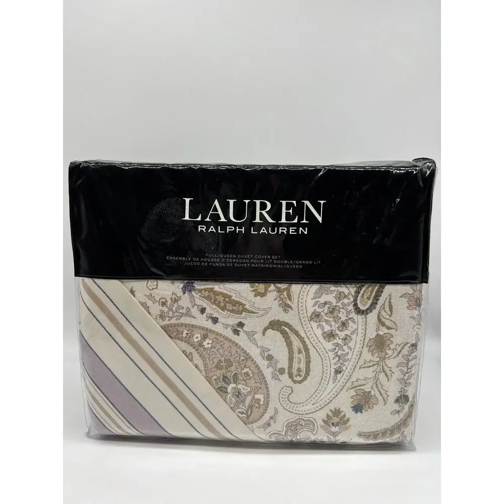 Ralph Lauren Estella 3-Pc. Paisley FULL/QUEEN Duvet Cover Set $385 NWT